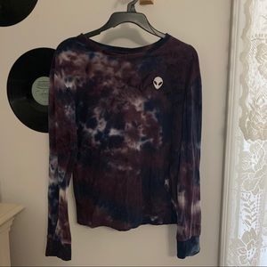Blue purple and white tie dye Zumiez long sleeve